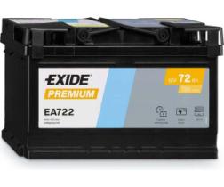 EXIDE EA722 - BATERIA 12V 72AH 720A +D 278X175X17